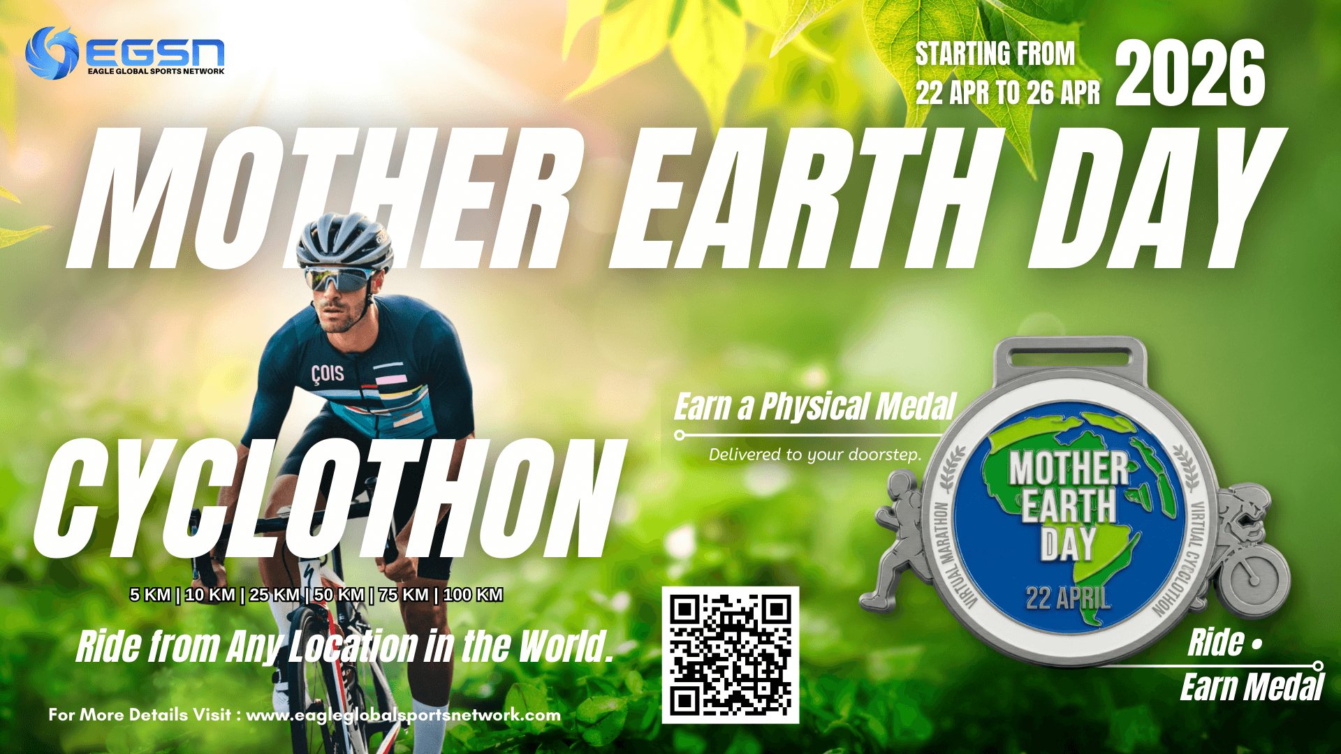 WORLD MOTHER EARTH DAY 2026 #VIRTUAL CYCLOTHON.