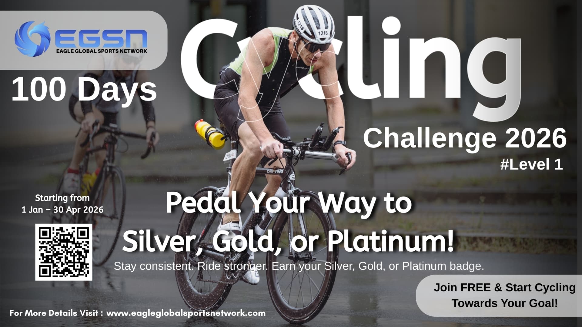 EGSN 100 Days Cycling Challenge 2026 #Level-1.